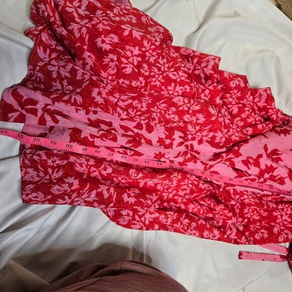 NEW Taylor pink and red printed ditzy Yoryu jaquard midi maxi dress 10‎ - Picture 10 of 10